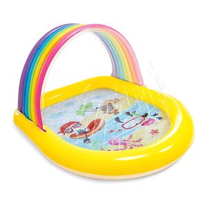 Intex Rainbow Arch Lightweight Inflatable Spray Pool for Kids Multicolor